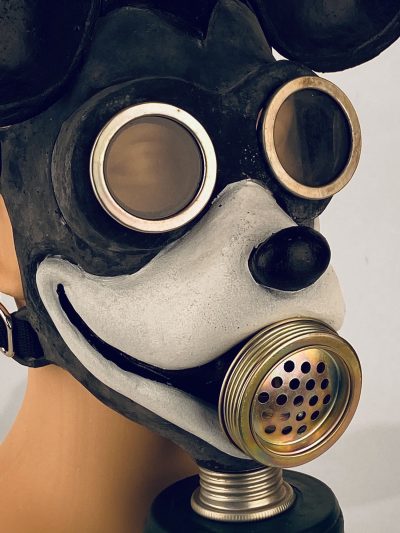 Mouse gas mask, closup